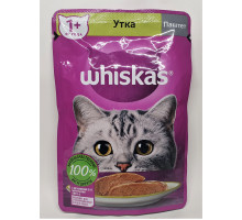 Влажный корм для кошек от +1 года Whiskas Утка ( Паштет) 75гр